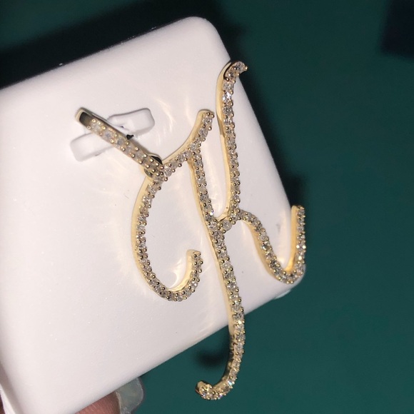 10k REAL GOLD REAL GENUINE DIAMOND K initial Pendant FREE APPRAISAL BLACK FRIDAY - Picture 10 of 15
